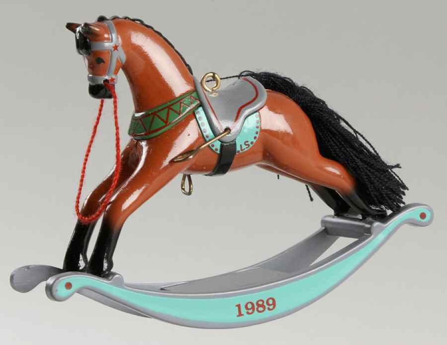 Rocking Horse 1989-Rocking Horse - Boxed by Hallmark Gold Crown-1
