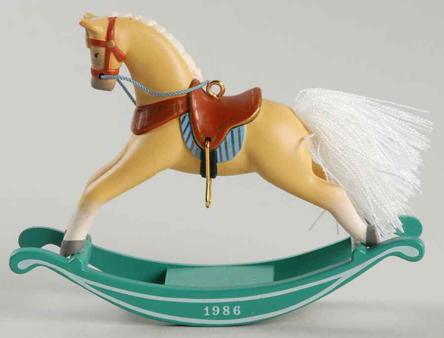 Rocking Horse 1986-Rocking Horse - Boxed by Hallmark Gold Crown-1