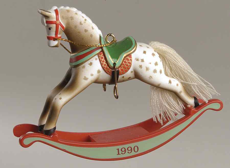 Rocking Horse 1990-Rocking Horse - Boxed by Hallmark Gold Crown-1