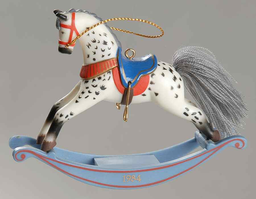 Rocking Horse 1984-Rocking Horse - Boxed by Hallmark Gold Crown-1