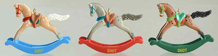 Rocking Horse 2007 - Mini (Set Of 3) - No Box by Hallmark Gold Crown-1