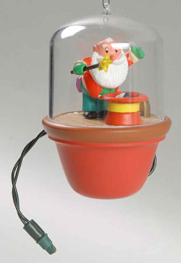Santa & Sparky On With The Show - Boxed by Hallmark Gold Crown-1
