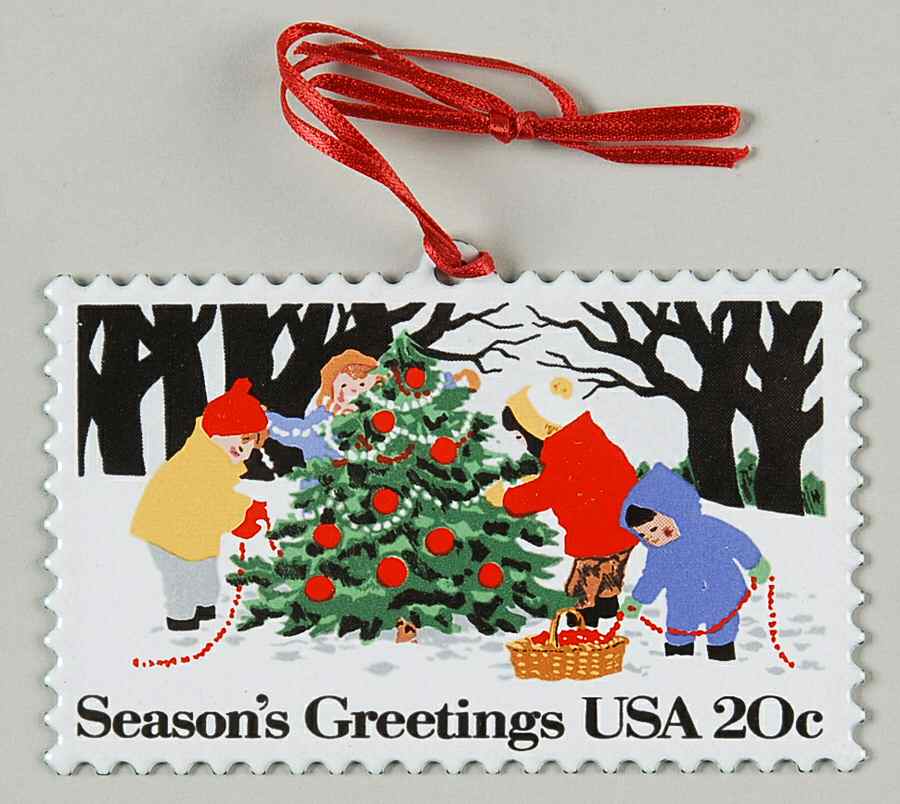U.S. Christmas Stamps 1994-Season's Greetings-Children - Boxed by Hallmark Gold Crown-1