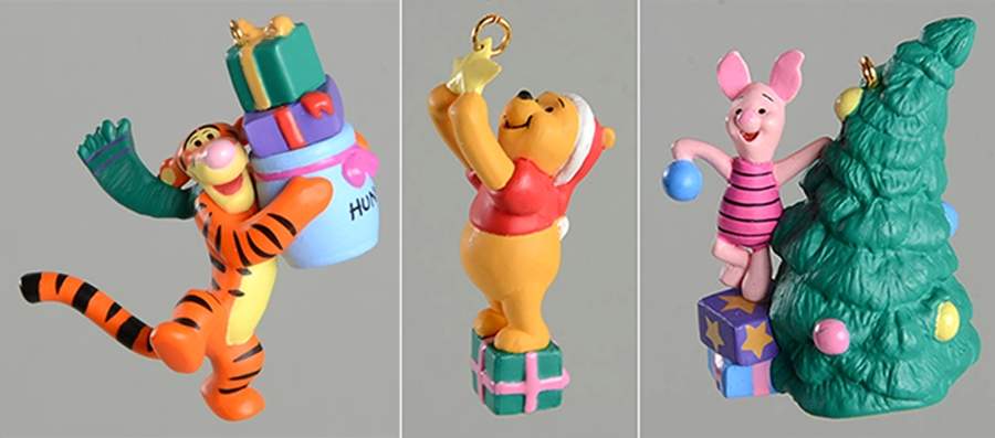 Winnie the Pooh Tree-Trimmin' Time-Pooh, Tigger, Piglet - Boxed by Hallmark Gold Crown-1