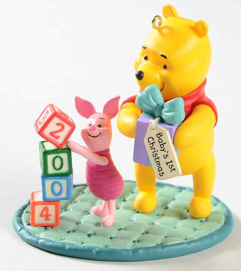 Winnie the Pooh Baby's First 2004-Baby's First Christmas - With Box by Hallmark Gold Crown-1