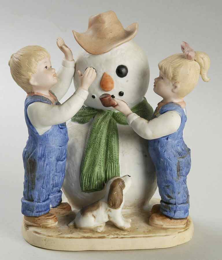 Denim Days Debbie And Danny With Snowman - No Box by Homco-1
