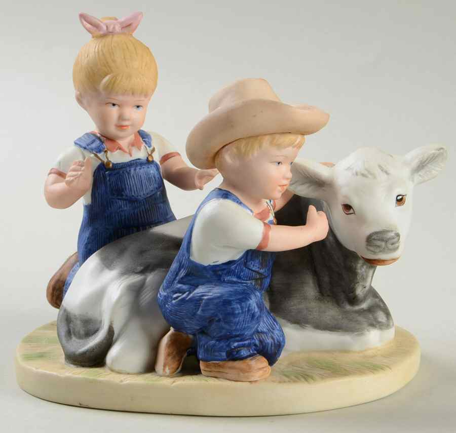 Denim Days Danny And Debbie With Cow - No Box by Homco-1