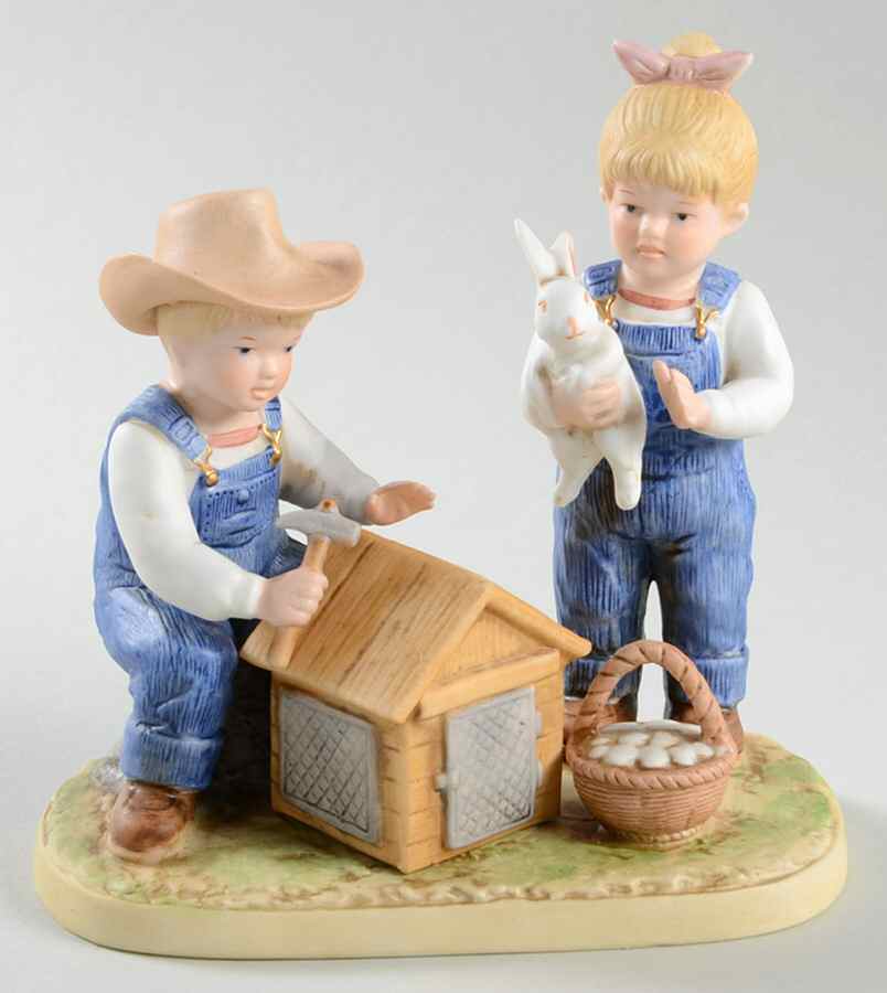 Denim Days Danny & Debbie With Bunnies - No Box by Homco-1