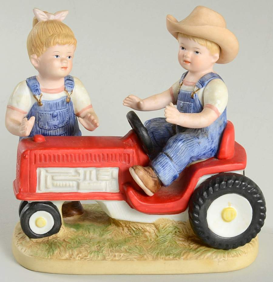 Denim Days Debbie & Danny With Tractor - No Box by Homco-1