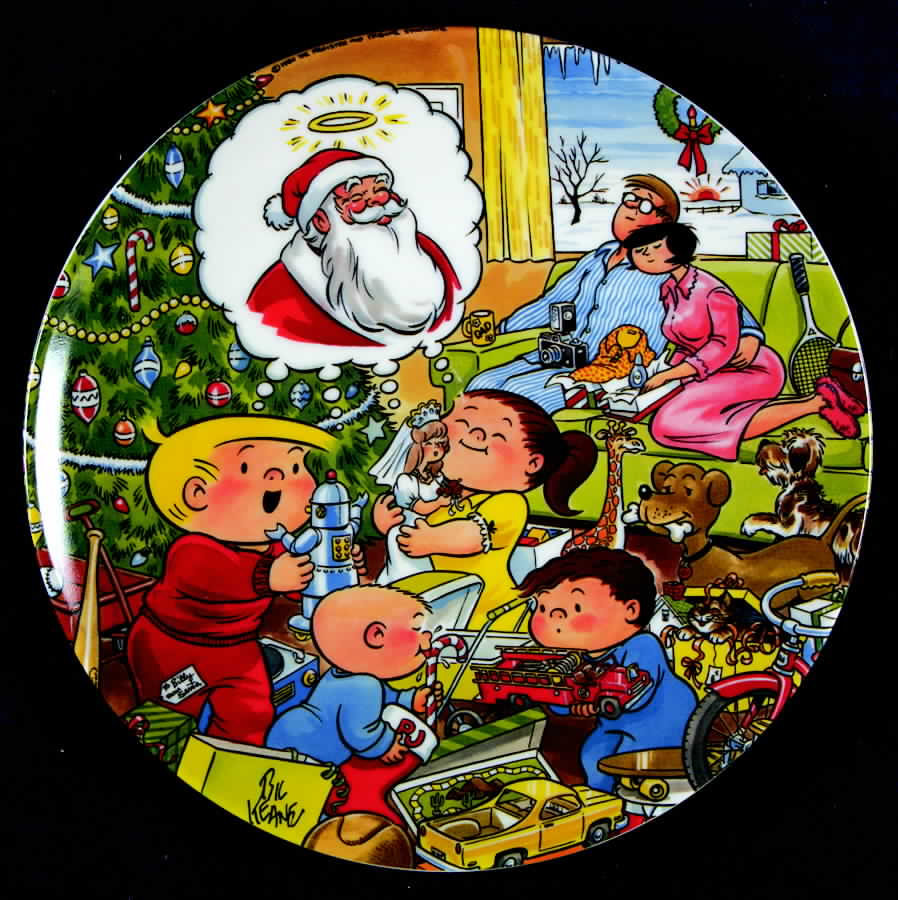 Family Circus Christmas Christmas Plate - No Box by Hoyle-1