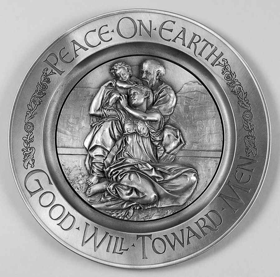 Christmas Plate La Sacra Famiglia - No Box by Hudson Pewter-1