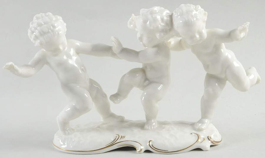 Cherubs-Angels Entrance Of Spring-Gold Accent - No Box by Hutschenreuther-1