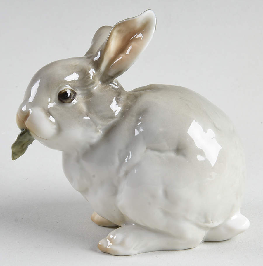 Animals-Farm Rabbit With Leaf-Color - Boxed by Hutschenreuther-1