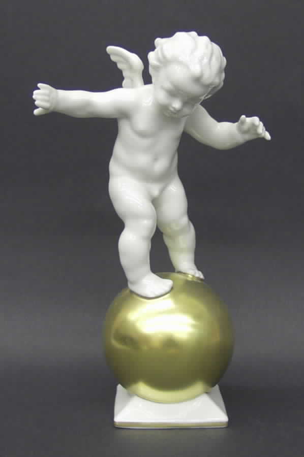 Cherubs-Angels Cupid (Gold Ball, Square Base) - Boxed by Hutschenreuther-1