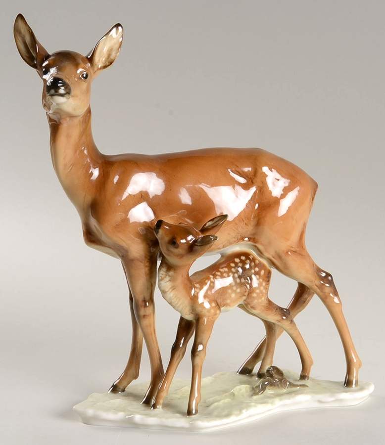 Animals (Wood-Forest) Doe & Fawn - Boxed by Hutschenreuther-1