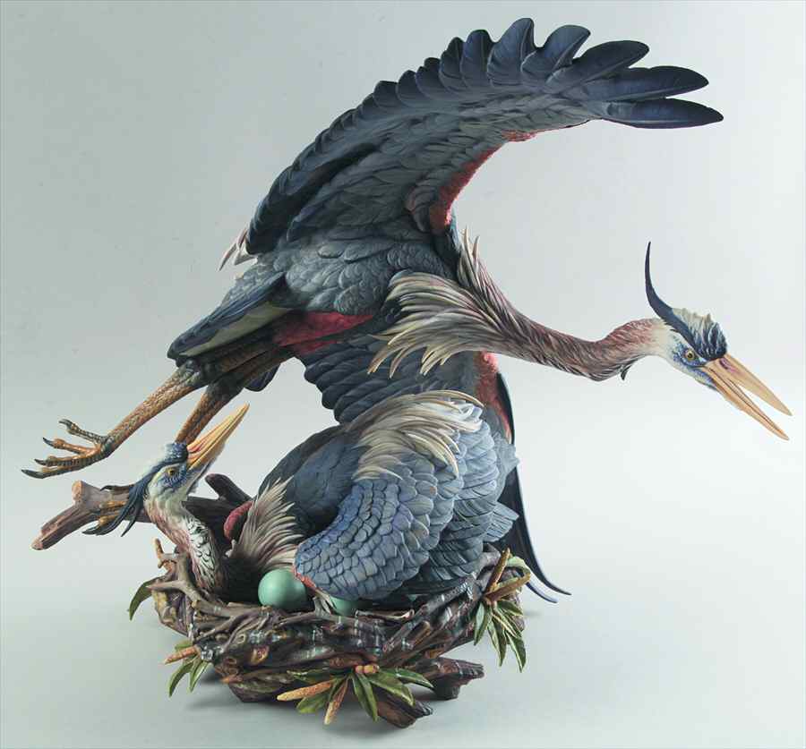 Gunther Granget Birds Great Blue Herons (The Challenge) - With Box 53 by Hutschenreuther-1