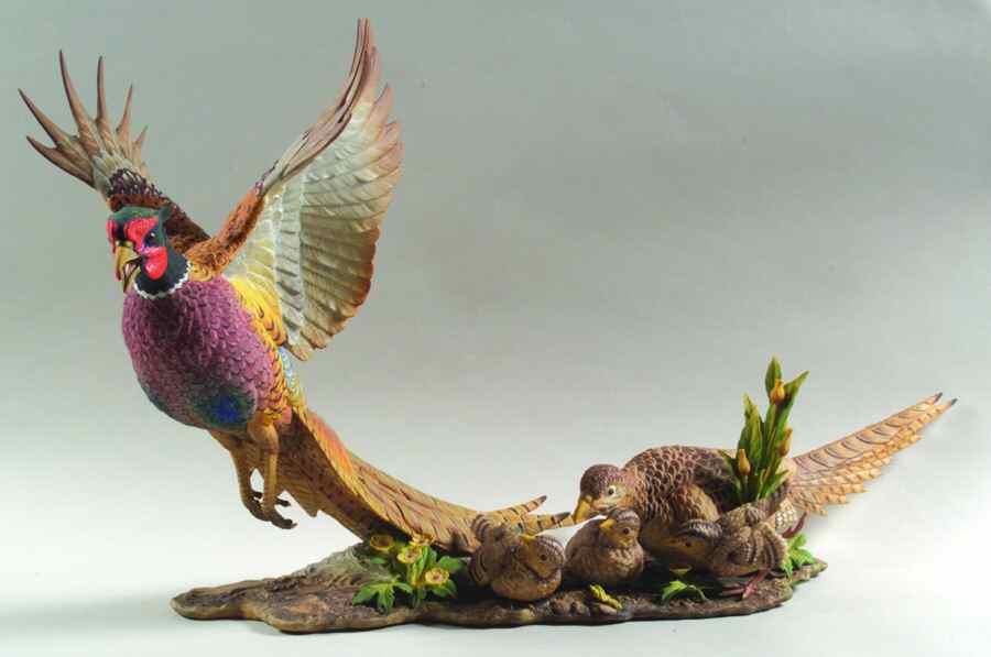 Gunther Granget Birds Ringnecked Pheasants (Take Cover) - No Box by Hutschenreuther-1