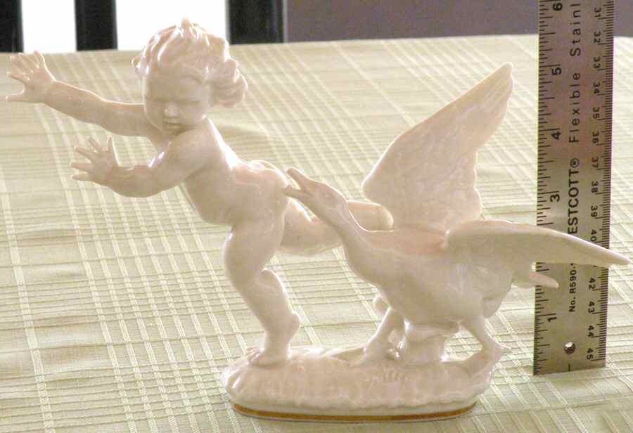 Cherubs-Angels Goose Chasing Cherub-White - Boxed by Hutschenreuther-1