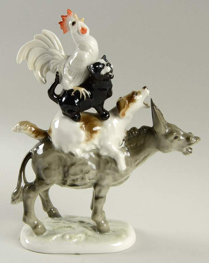 Literary-Historical Bremen Town Musicians - No Box by Hutschenreuther-1