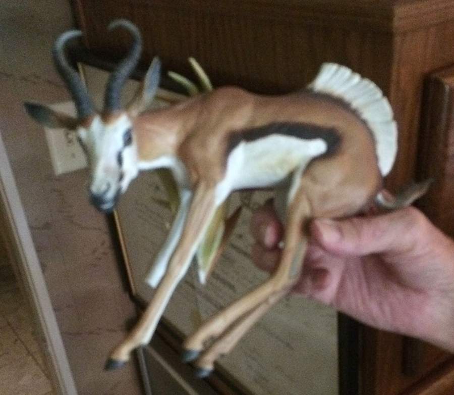 Animals (Wood-Forest) Springbok-The Sentinel - With Box by Hutschenreuther-1