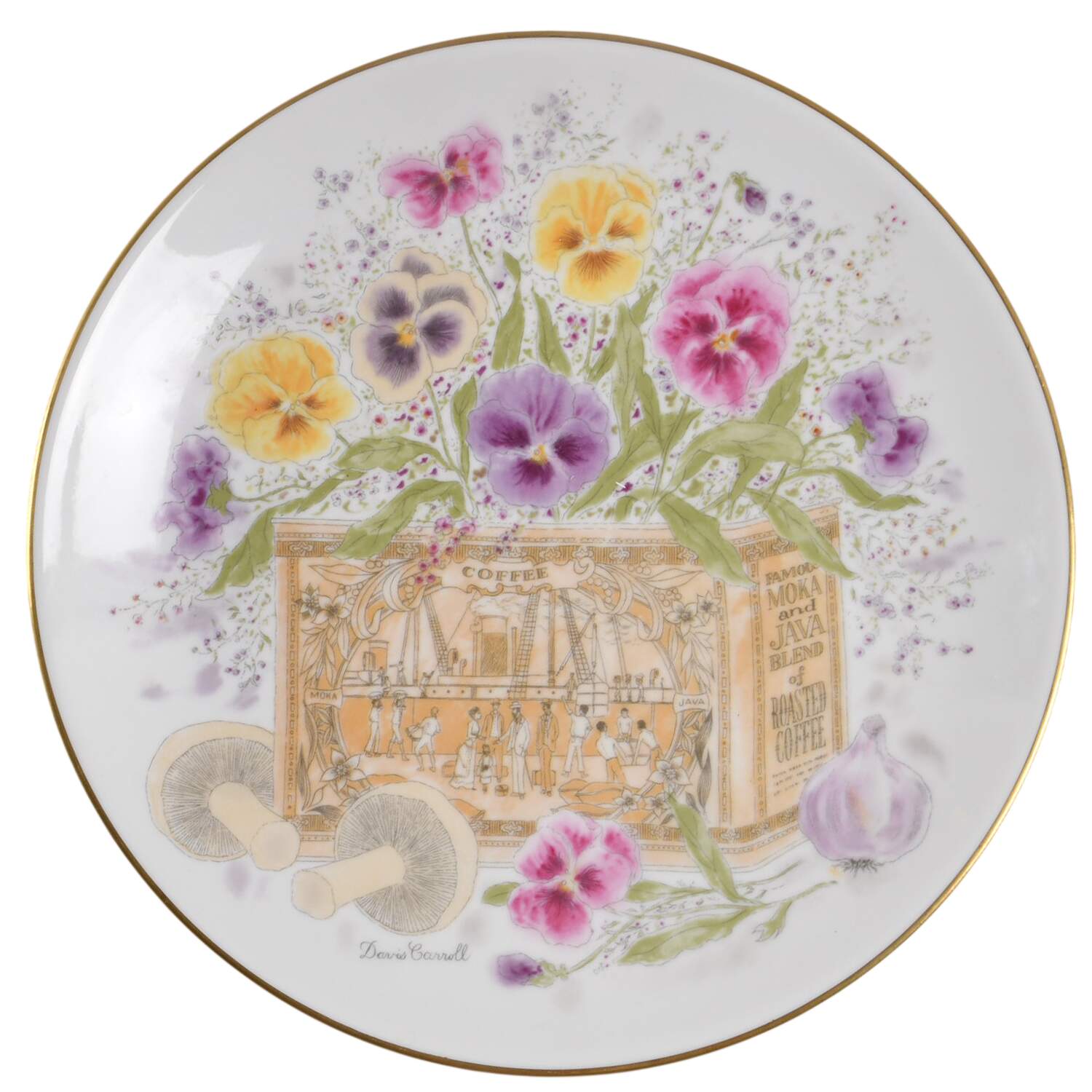 Floral Heirlooms Pansies In Coffee Tin - No Box by Hutschenreuther-1