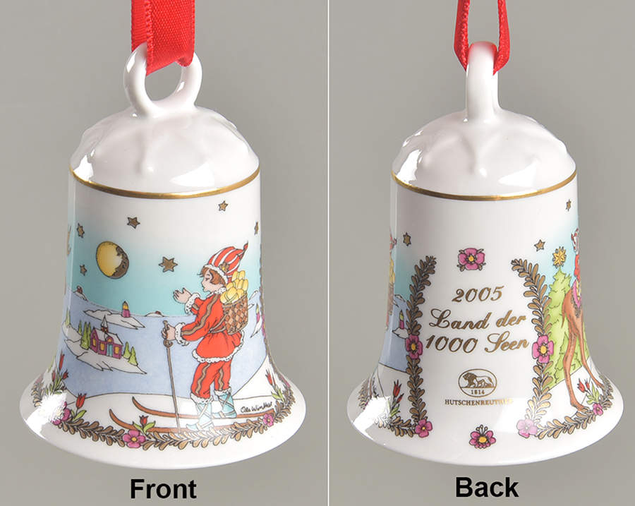 Annual China Christmas Bell Land Of 1000 Lakes - No Box by Hutschenreuther-1