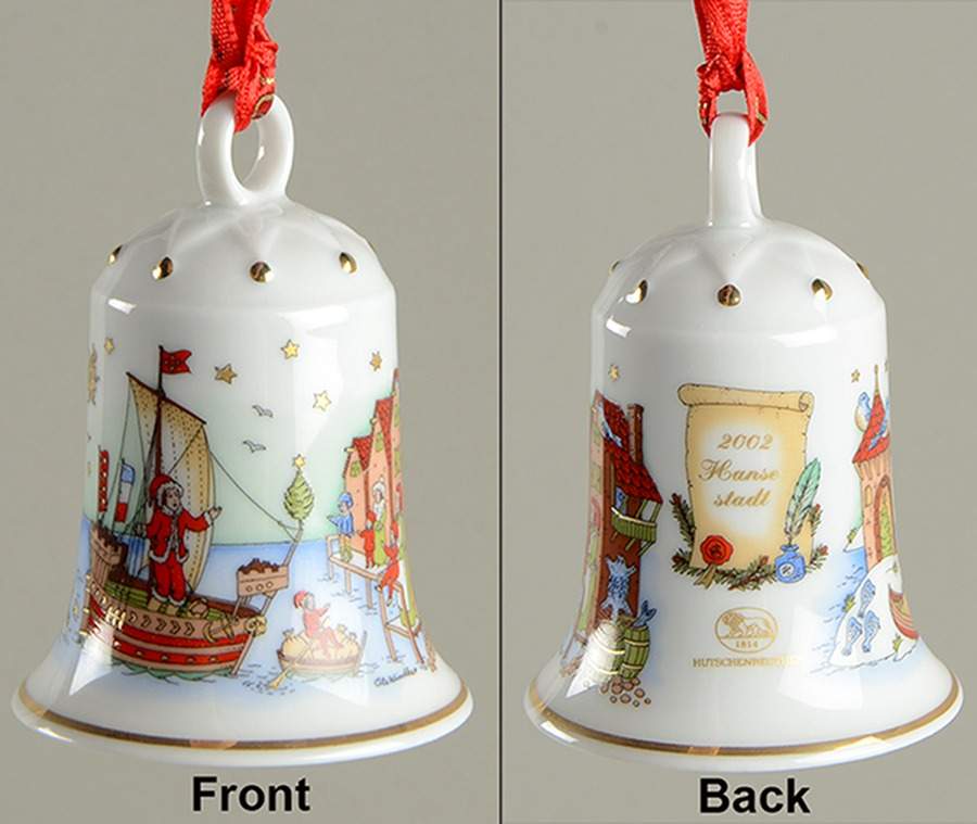 Annual China Christmas Bell Hanseatic Town - Boxed by Hutschenreuther-1