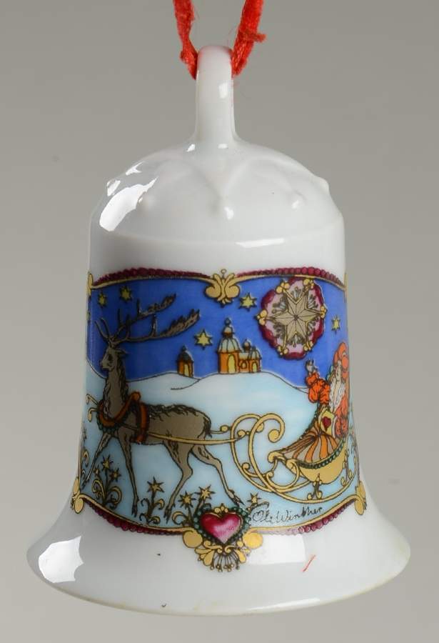 Annual China Christmas Bell Christmas In Lapland - With Box by Hutschenreuther-1