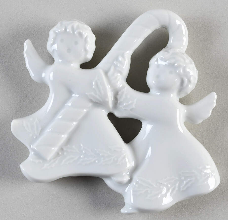 Christmas Ornament-Haviland Angels With Candy Cane - No Box by Haviland-1