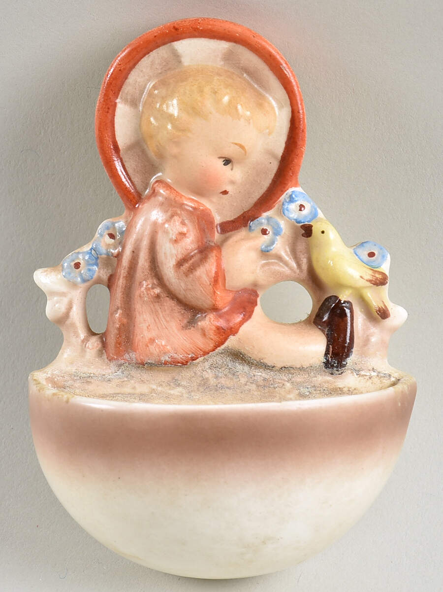 Angel with Bird Holy Water Font Tm1-Holy Water Font, Angel W/Bird - Boxed by M.I. Hummel-1