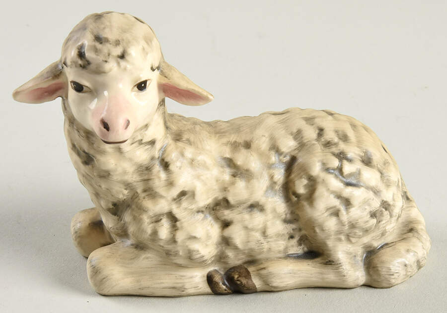 Large Colored Nativity Figurines #260 Tm6-Sheep Laying - No Box by M.I. Hummel-1