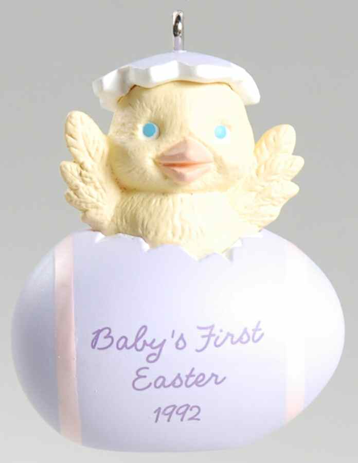 1992 Hallmark Easter Ornament Baby's First Easter - Boxed by Hallmark Gold Crown-1