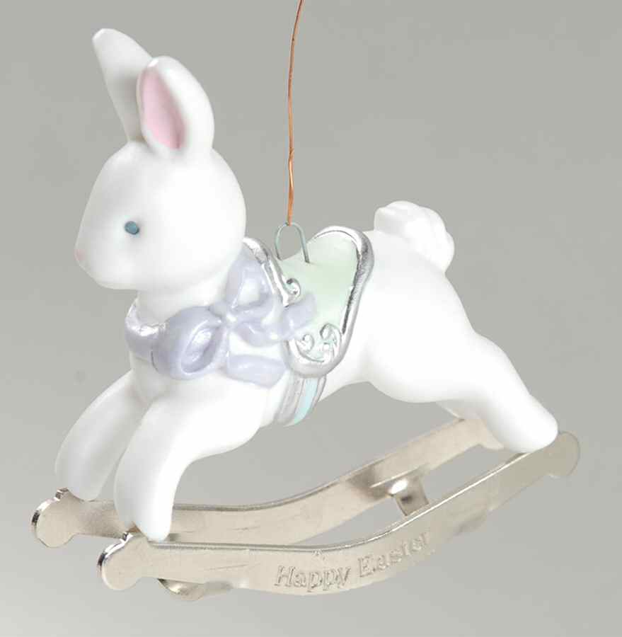 1992 Hallmark Easter Ornament Rocking Bunny - Boxed by Hallmark Gold Crown-1