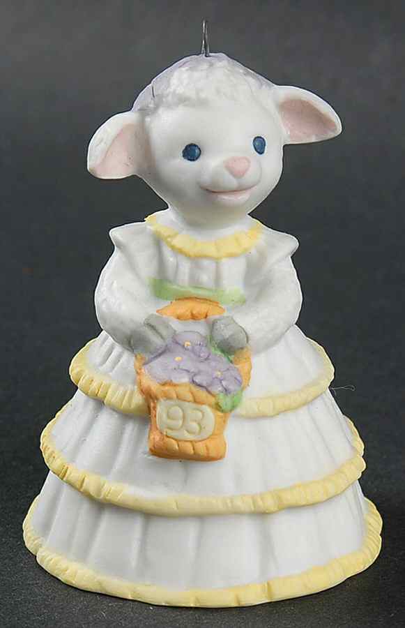 1993 Hallmark Easter Ornament Lovely Lamb-Bell - Boxed by Hallmark Gold Crown-1