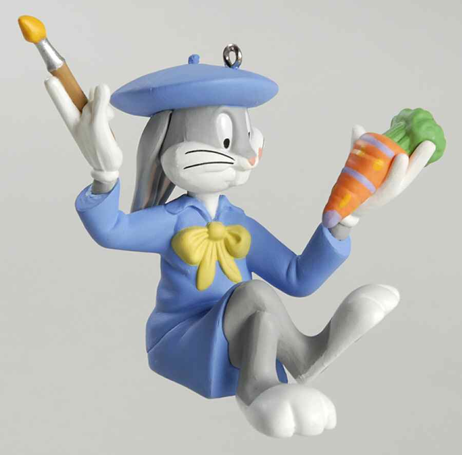 Looney Tunes Easter Ornaments Bugs Bunny-Artist - No Box by Hallmark Gold Crown-1