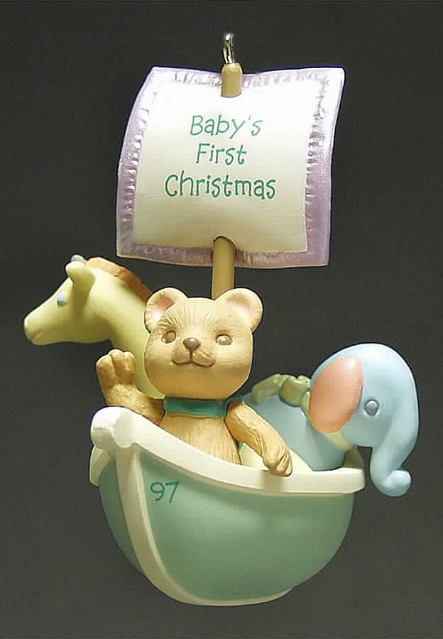 1997 Hallmark Christmas Ornaments Baby's First Christmas - With Box by Hallmark Gold Crown-1