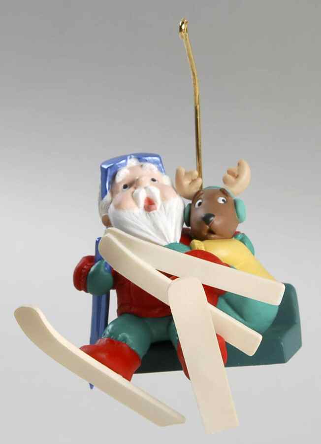 1997 Hallmark Christmas Ornaments Santa's Ski Adventure - No Box by Hallmark Gold Crown-1