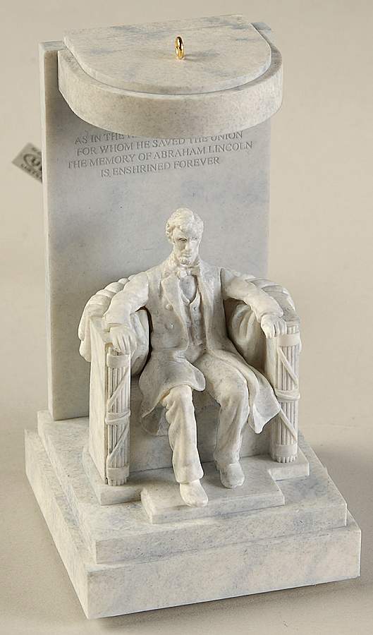1997 Hallmark Christmas Ornaments Lincoln Memorial - Boxed by Hallmark Gold Crown-1