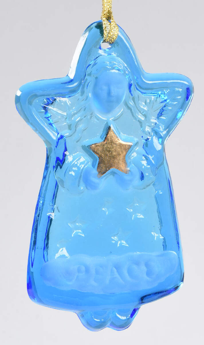 2000 Hallmark Christmas Ornaments Blue Glass Angel - Boxed by Hallmark Gold Crown-1