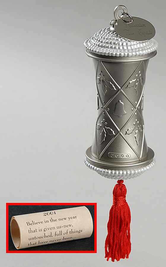 2000 Hallmark Christmas Ornaments Millennium Time Capsule - Boxed by Hallmark Gold Crown-1