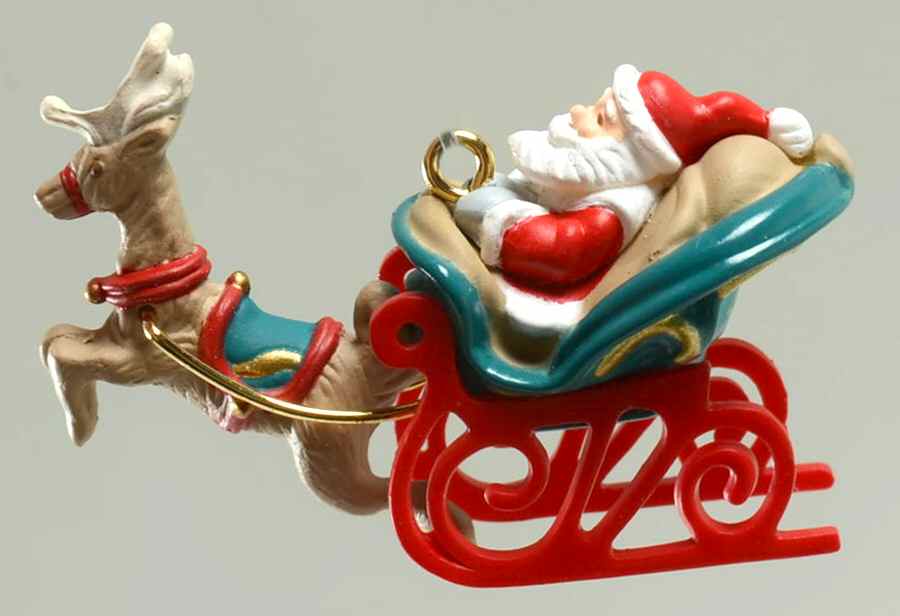 2000 Hallmark Christmas Ornaments Santa's Journey Begins - Boxed by Hallmark Gold Crown-1
