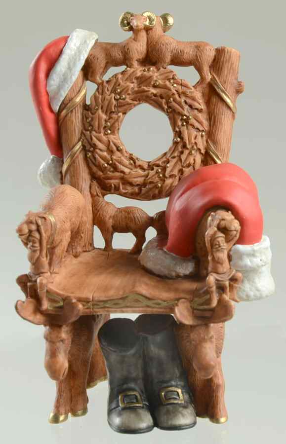 2000 Hallmark Christmas Ornaments Santa's Chair - Boxed by Hallmark Gold Crown-1