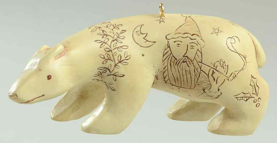 Scrimshaw Northern Art Bear - No Box by Hallmark Gold Crown-1