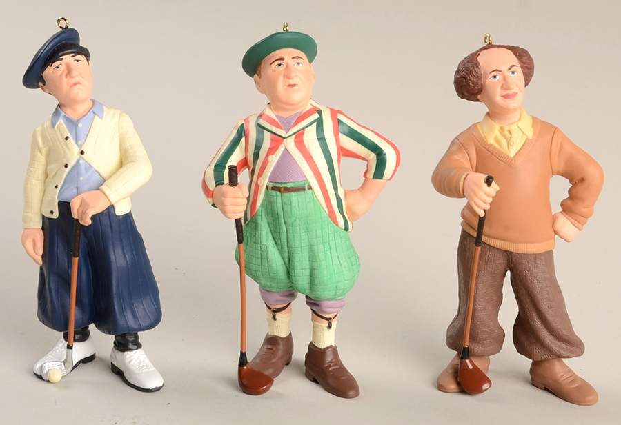 The Three Stooges Larry, Moe & Curly-Golfing - Boxed by Hallmark Gold Crown-1