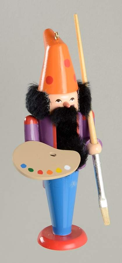 North Pole Nutcracker Franz-The Artist - No Box by Hallmark Gold Crown-1