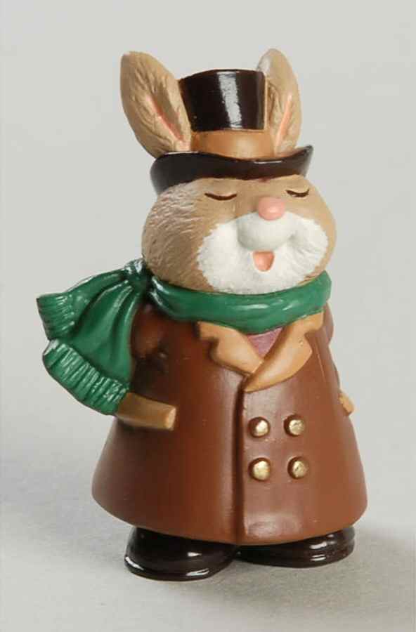 Merry Miniatures 1995 Caroling Bunny - Boxed by Hallmark Gold Crown-1