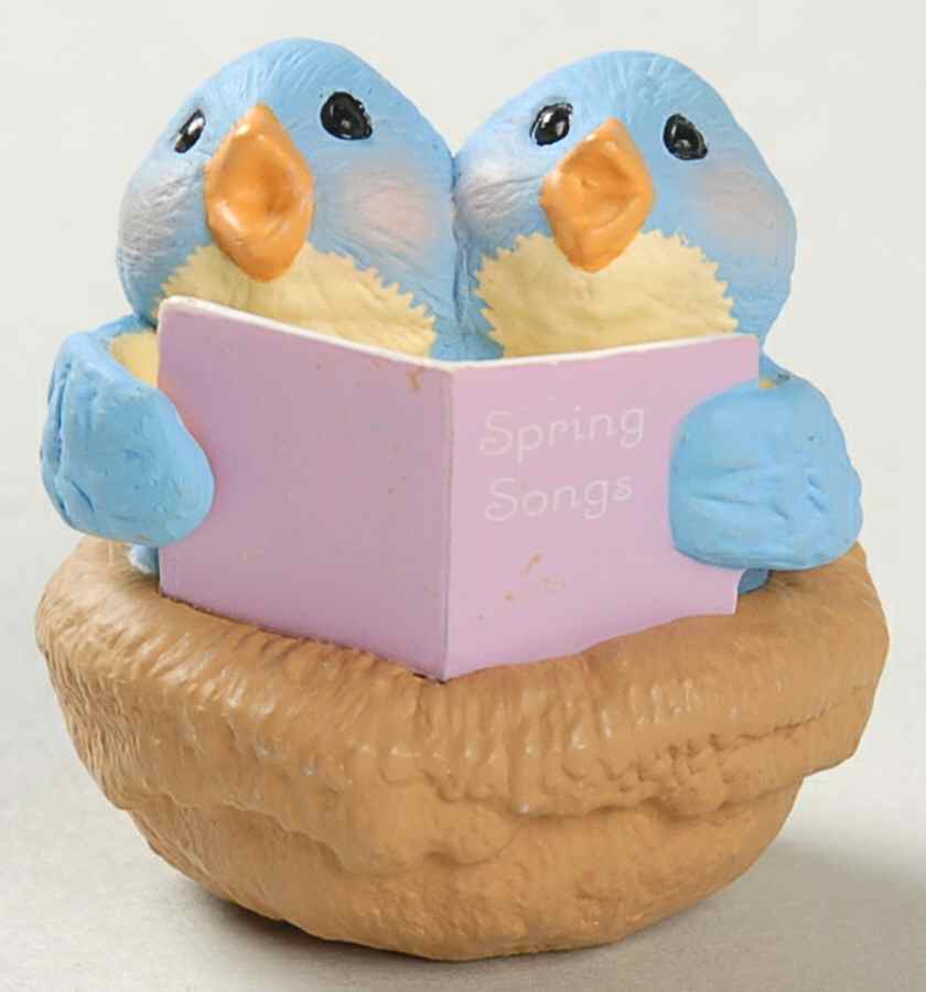 Merry Miniatures 1994 Birds In Nest - Boxed by Hallmark Gold Crown-1