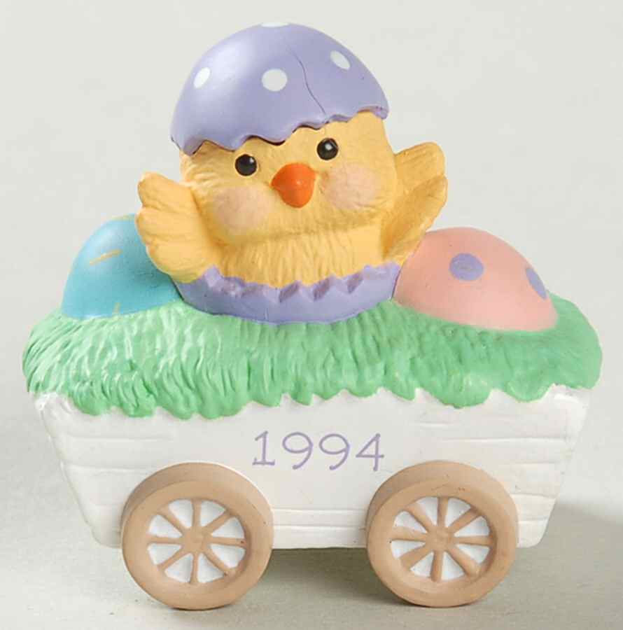Merry Miniatures 1994 Chick In Wagon - Boxed by Hallmark Gold Crown-1