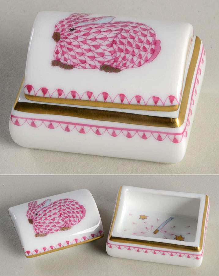 Childrens's Gifts & Toys Rabbit-Tooth Fairy Box-Raspberry - No Box by Herend-1