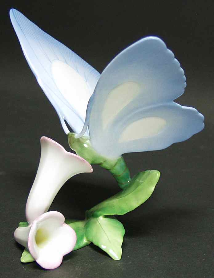 Bugs & Friends Blue Butterfly On Flower - No Box by Herend-1